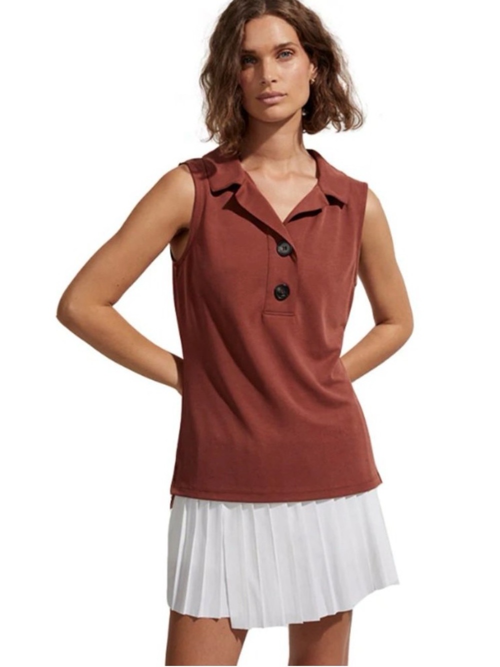 Varley Caine sleeveless polo small